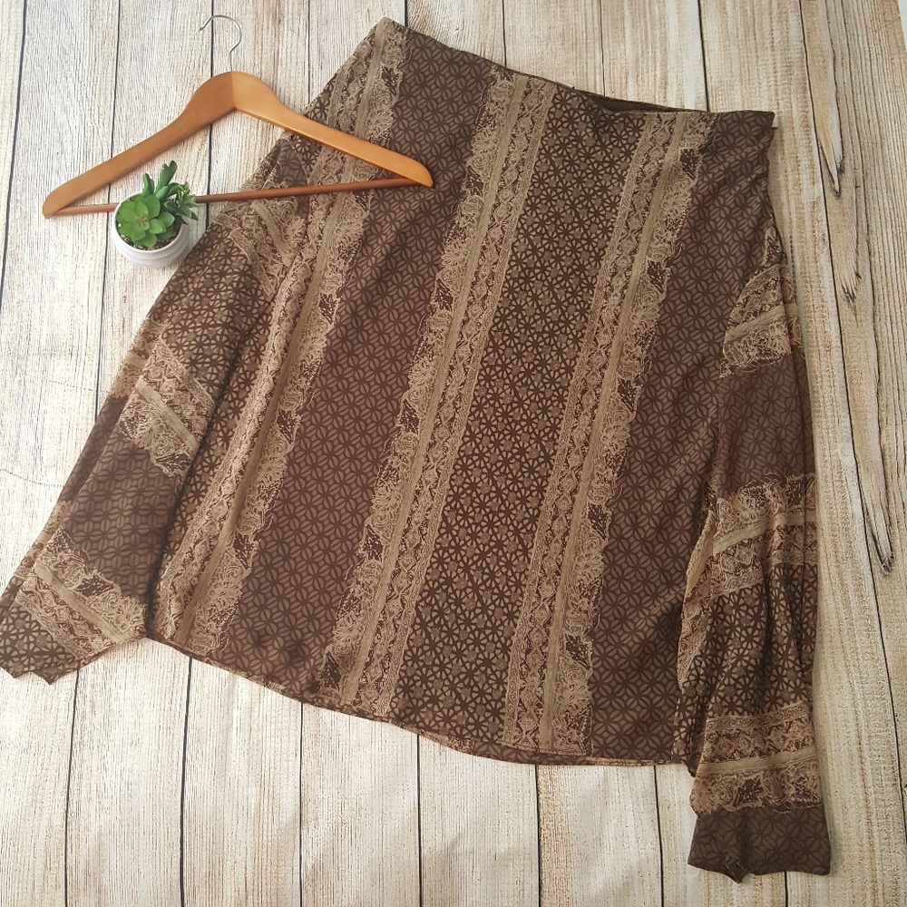 Bandolino Brown Coffee Bean Print Long Modest